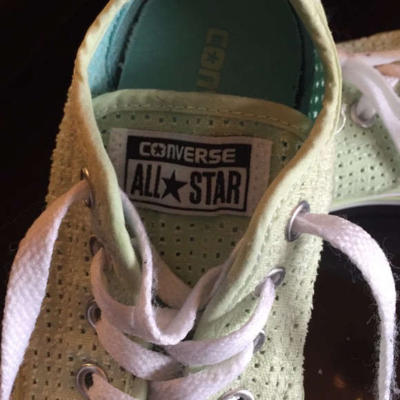 Converse lime green sneakers kids size 12 - Picture 5 of 7